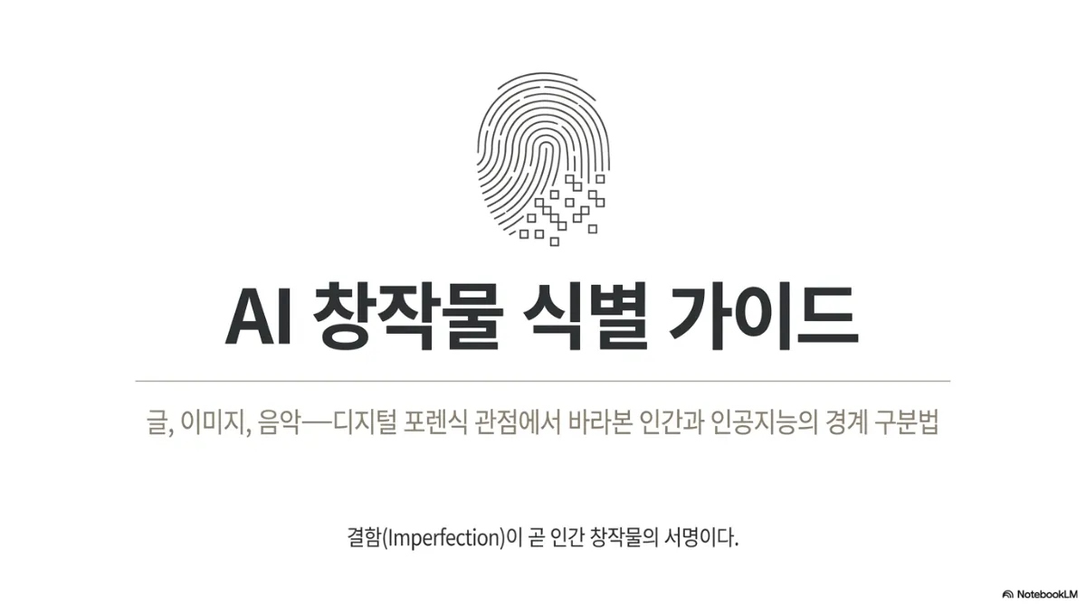 AI 창작물 식별 가이드 — 결함이 인간 창작물의 서명이다 대표 이미지