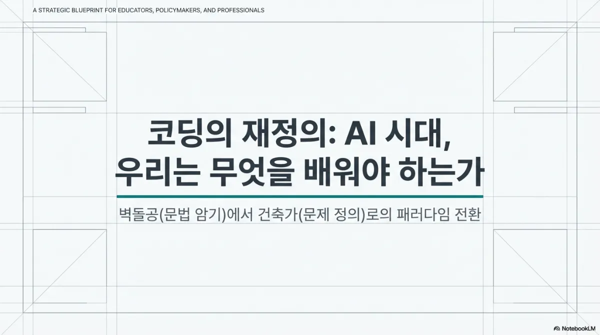 코딩은 AI가, 전략은 사람이 — 벽돌공에서 건축가로 대표 이미지