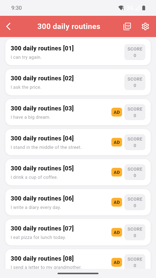 English Sentence Builder 화면 2